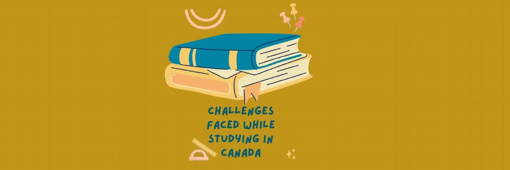 illustration of a note book, 5 challenges faced by international students in canada